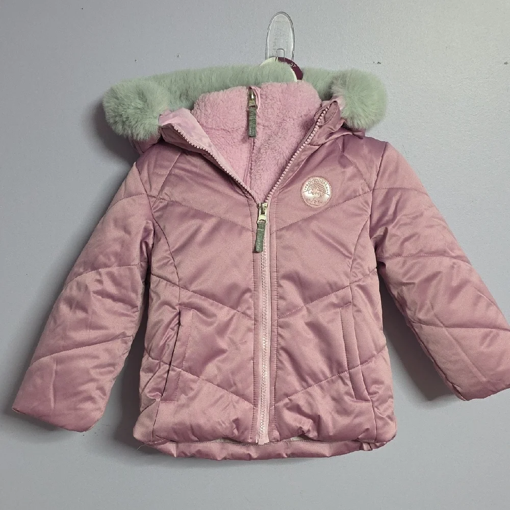 Gerry Weber Pink 2 Piece Kids Jacket with Fur Hood & Fleece‎